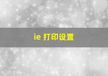 ie 打印设置